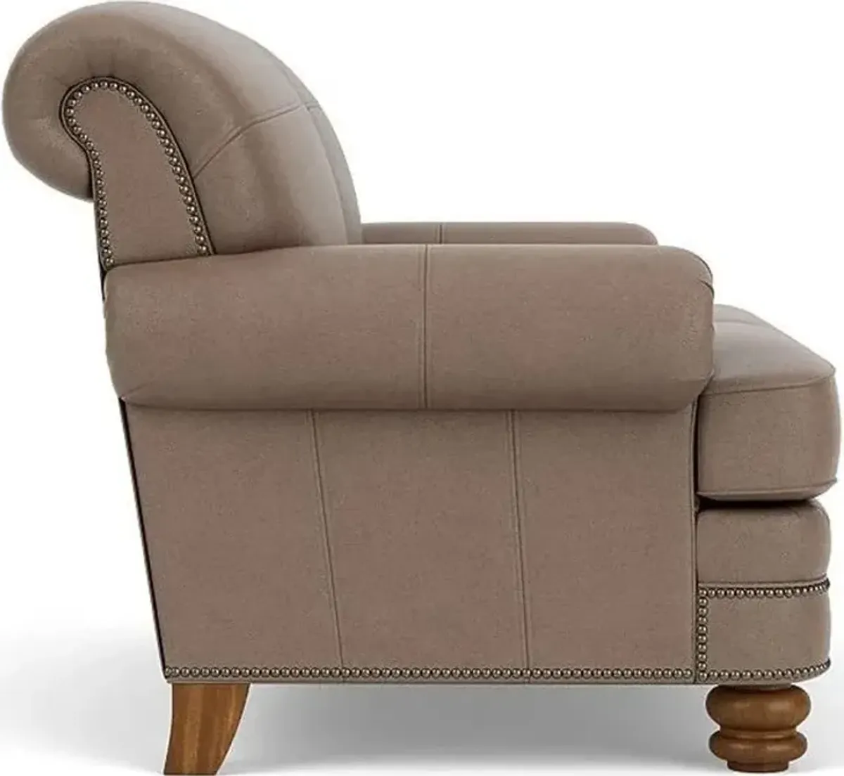 Flexsteel Bay Bridge Taupe Leather Loveseat