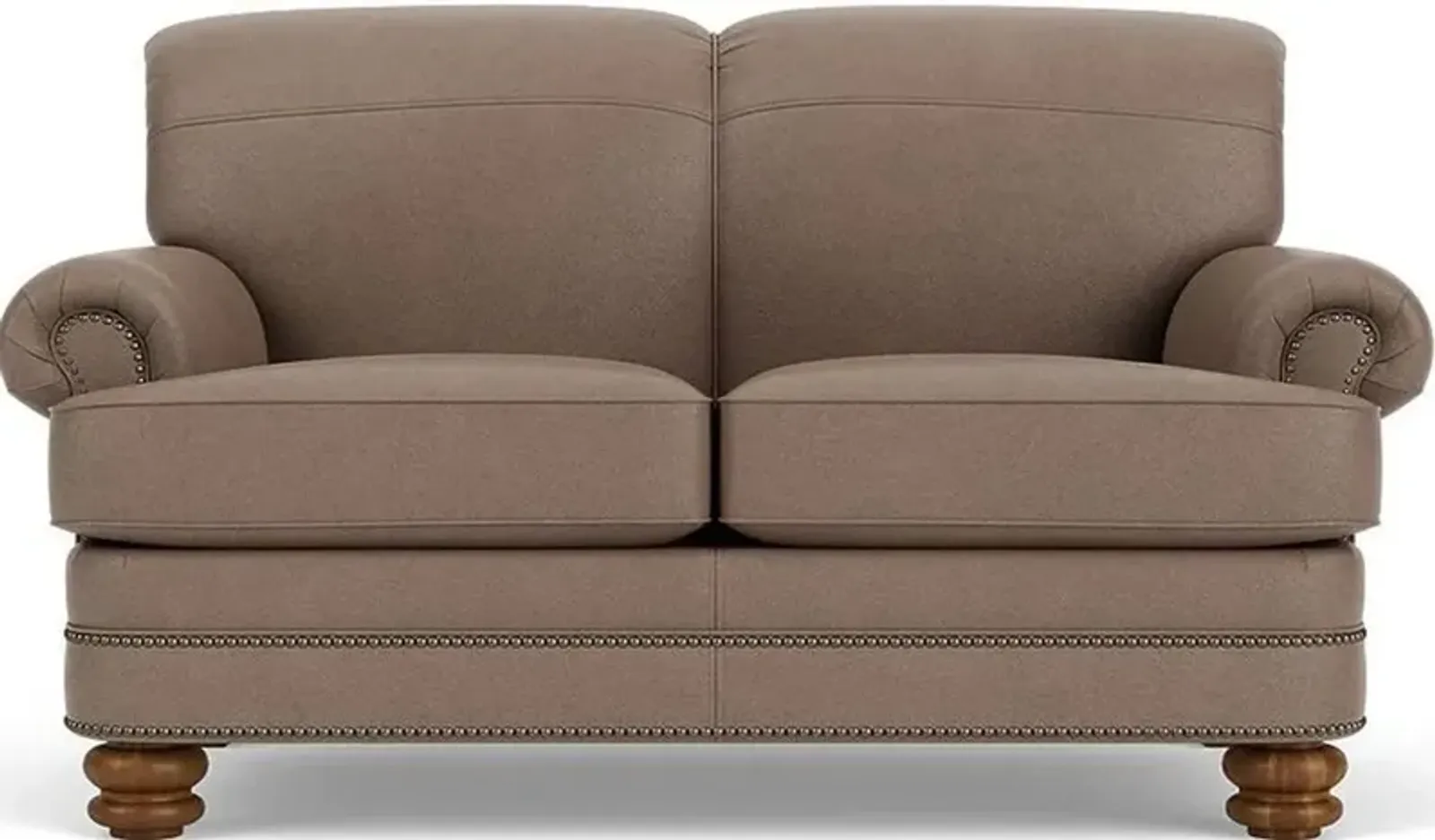 Flexsteel Bay Bridge Taupe Leather Loveseat