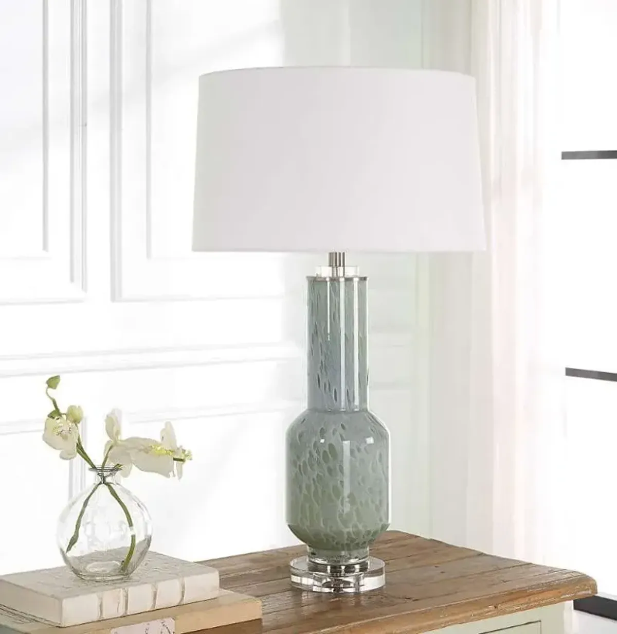 Uttermost Imperia Aqua Gray/White Table Lamp