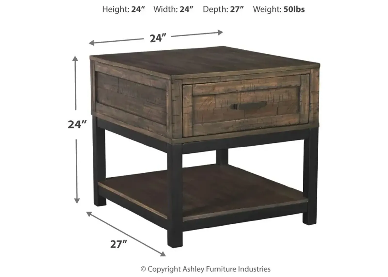 Ashley Johurst Grayish Brown End Table