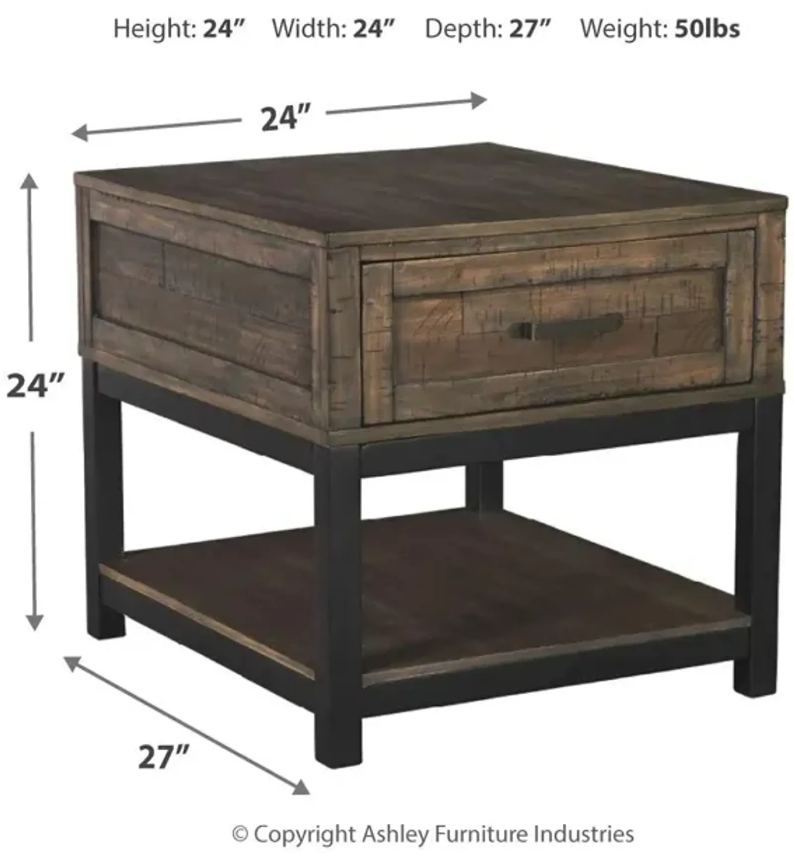 Ashley Johurst Grayish Brown End Table