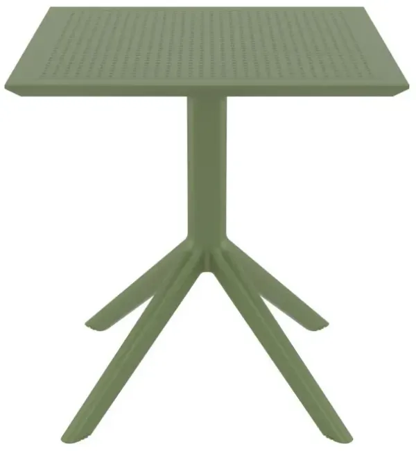 Compamia 27 Inch Outdoor Sky Square Dining Table Olive Green