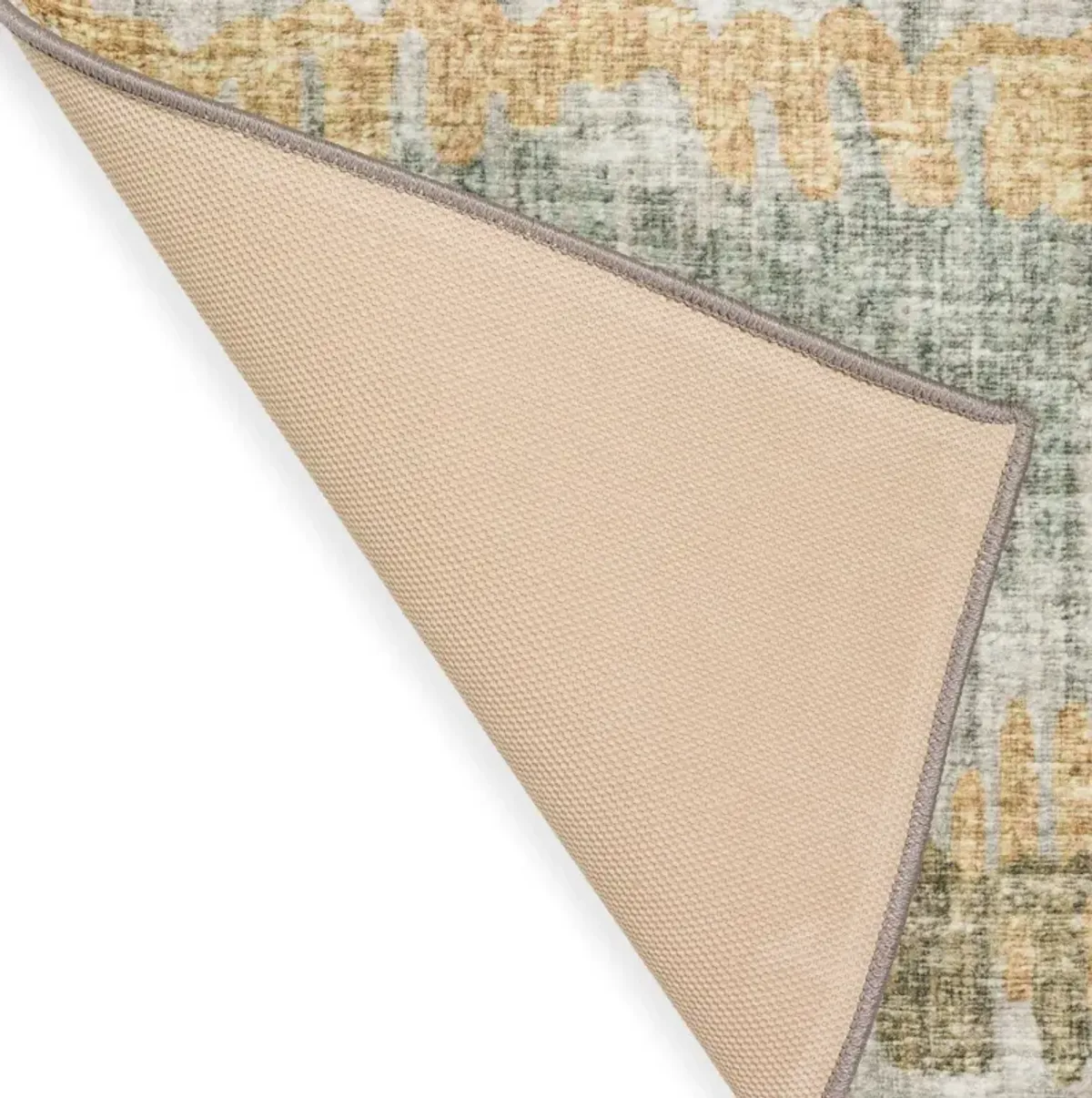 Dalyn Modern Striped 5'X8' Area Rug in Soft Green, Gold,& Ivory