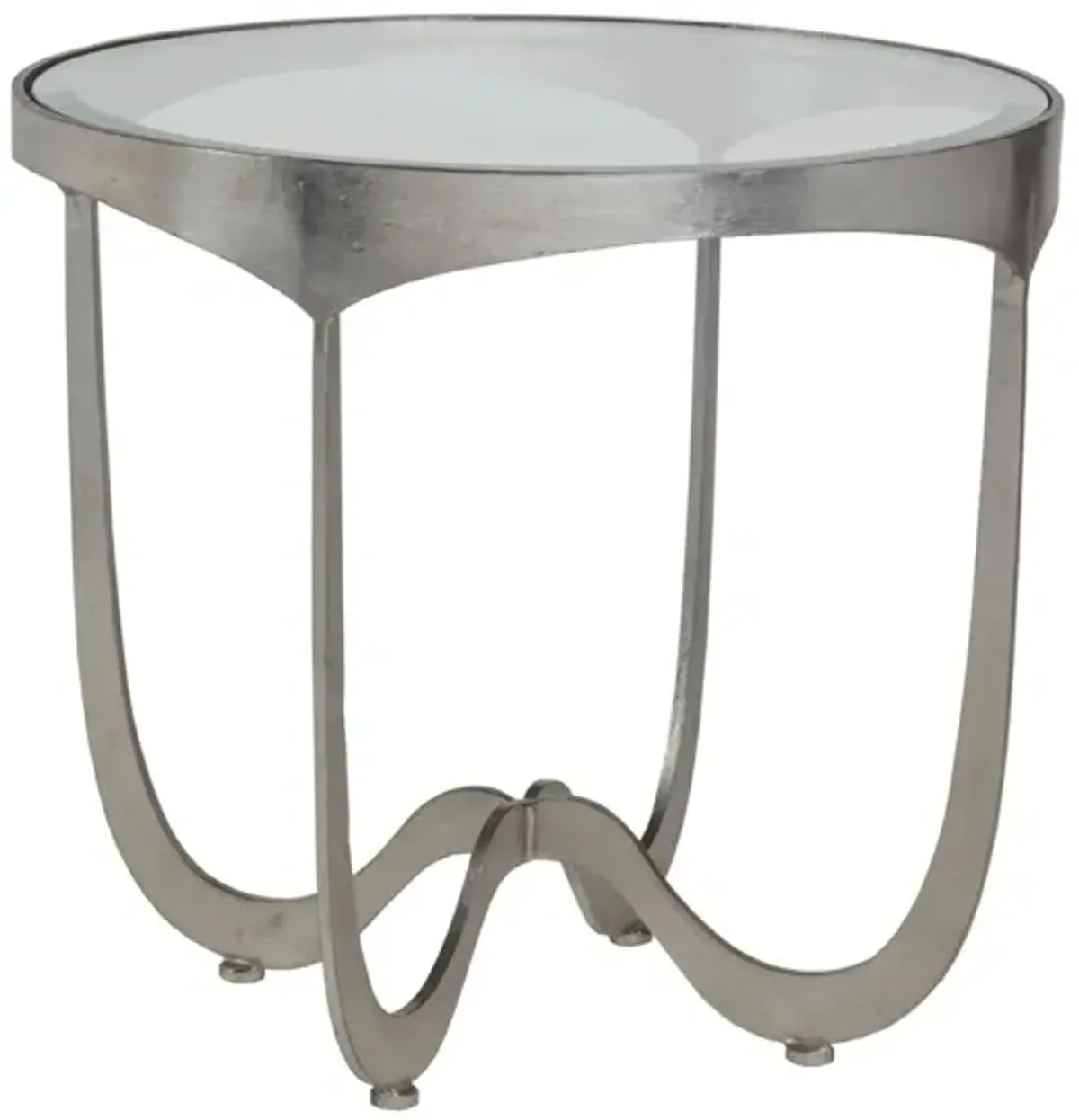 Artistica Home by Lexington Metal Designs Sophie 26 Inch Round Metal End Table Silver Leaf