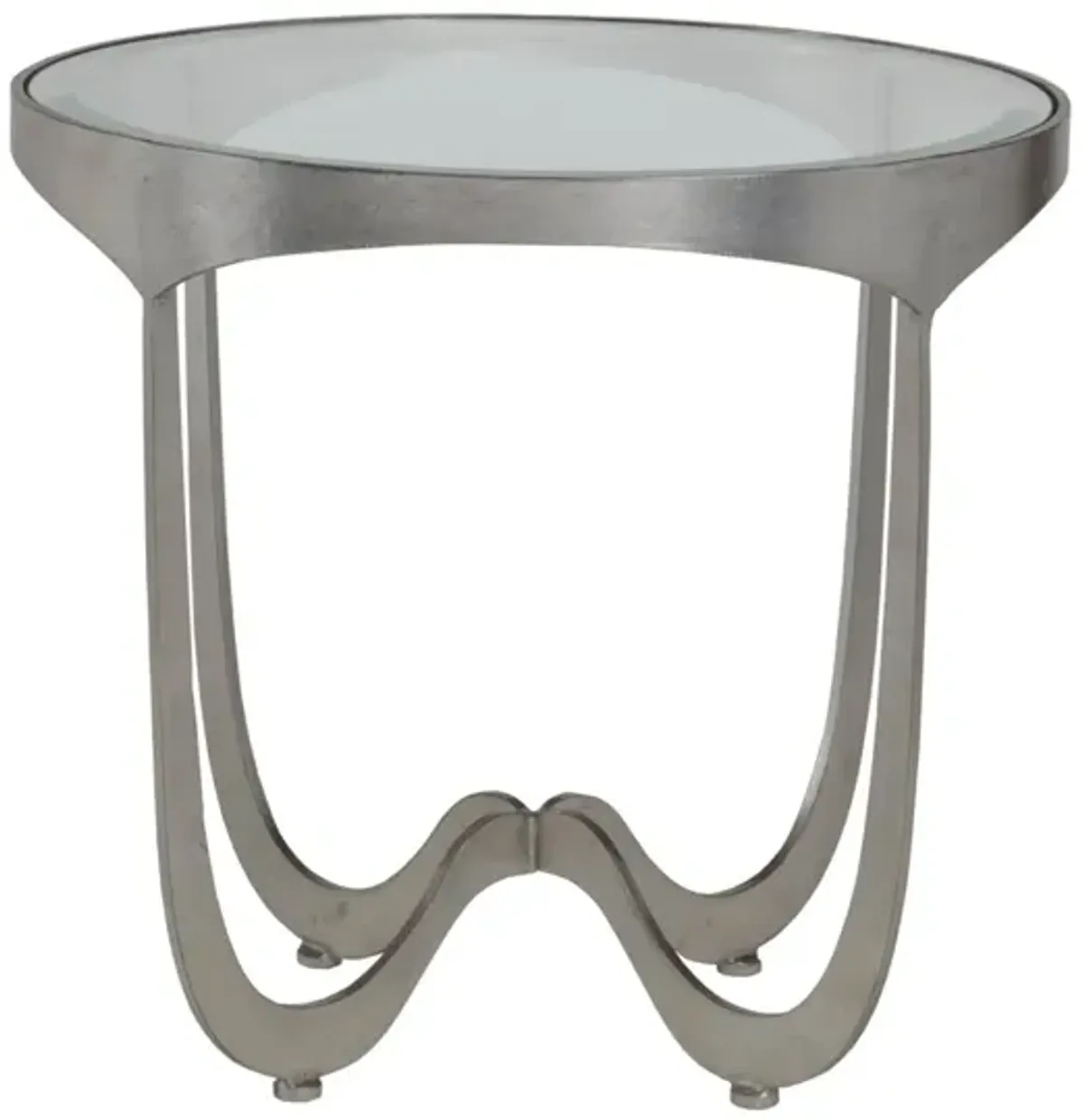 Artistica Home by Lexington Metal Designs Sophie 26 Inch Round Metal End Table Silver Leaf