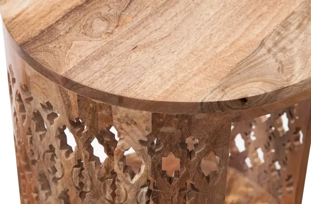 Steve Silver Brinley Round Moroccan End Table In Natural