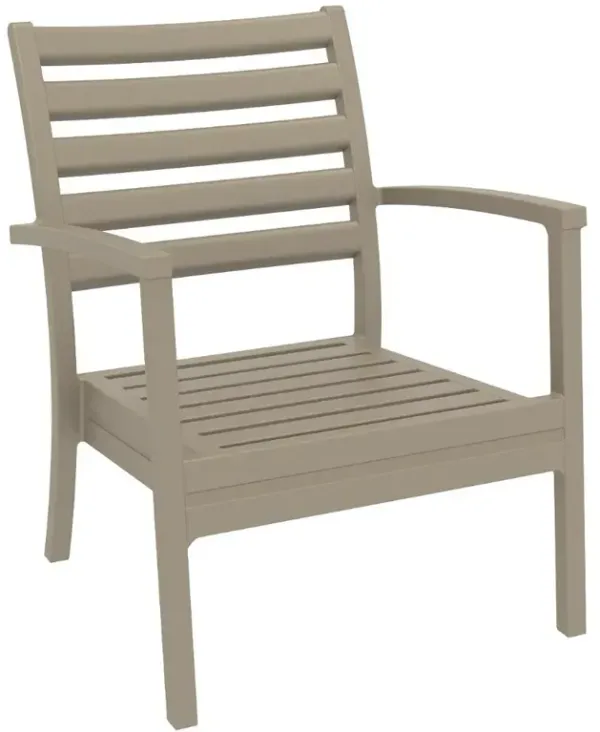 Compamia Artemis XL Club Chair Taupe with Sunbrella Charcoal Cushions