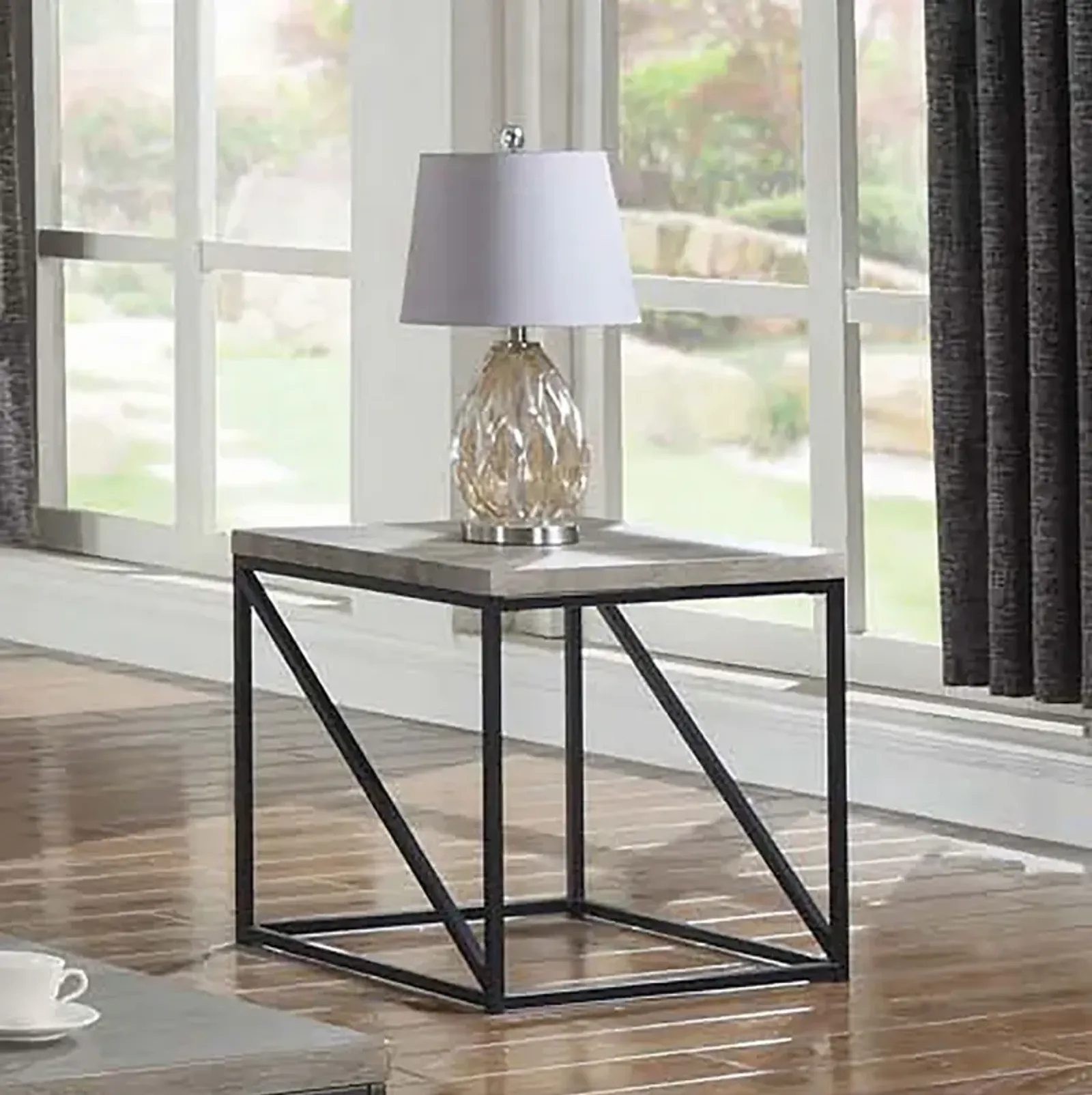 Coaster Birdie Square Engineered Wood End Table Sonoma Grey