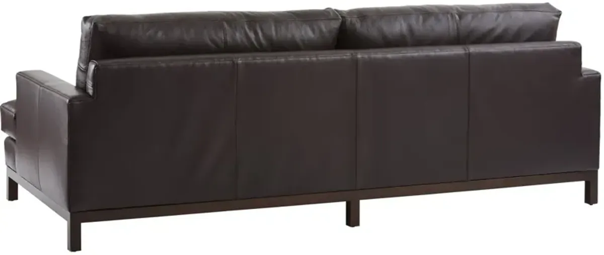 Barclay Butera Upholstery by Barclay Butera Horizon 88 Inch Leather Ultra/Blend Down Cushion Sofa Brown