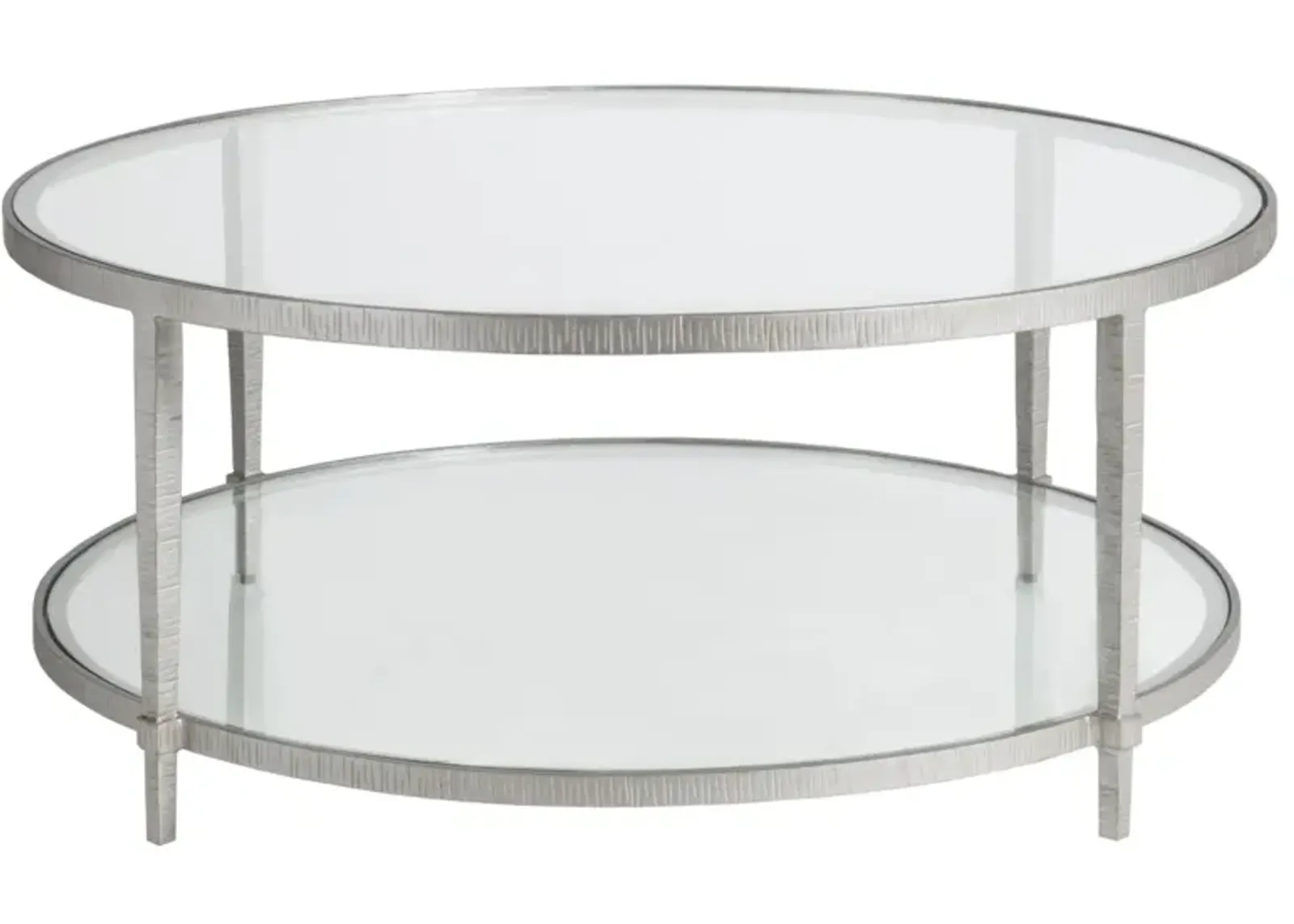 Artistica Home by Lexington Metal Designs Claret 42 Inch Round Metal Cocktail Table Silver/Gold/Clear