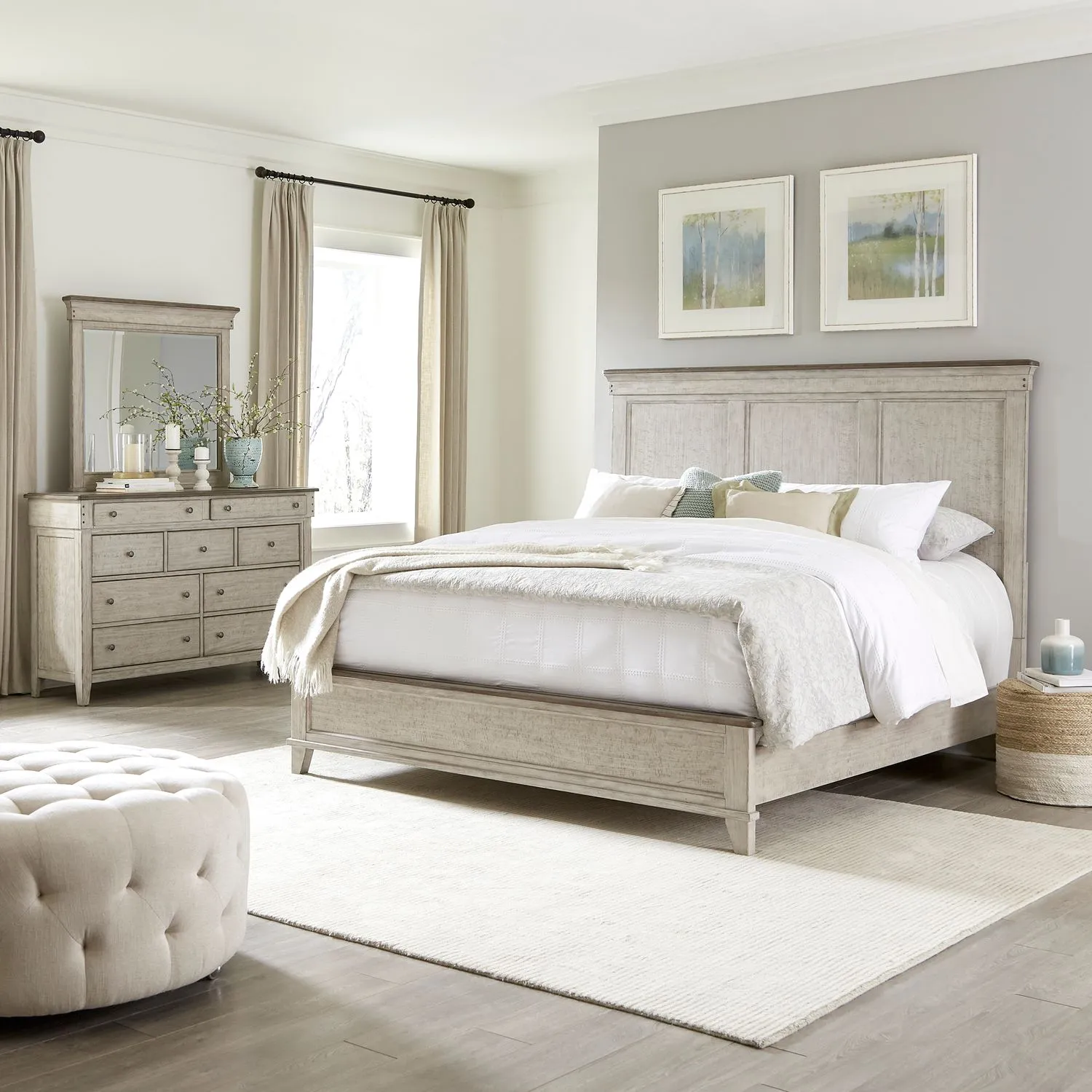 QUEEN PANEL BED DRESSER MIRROR - IVY HOLLOW