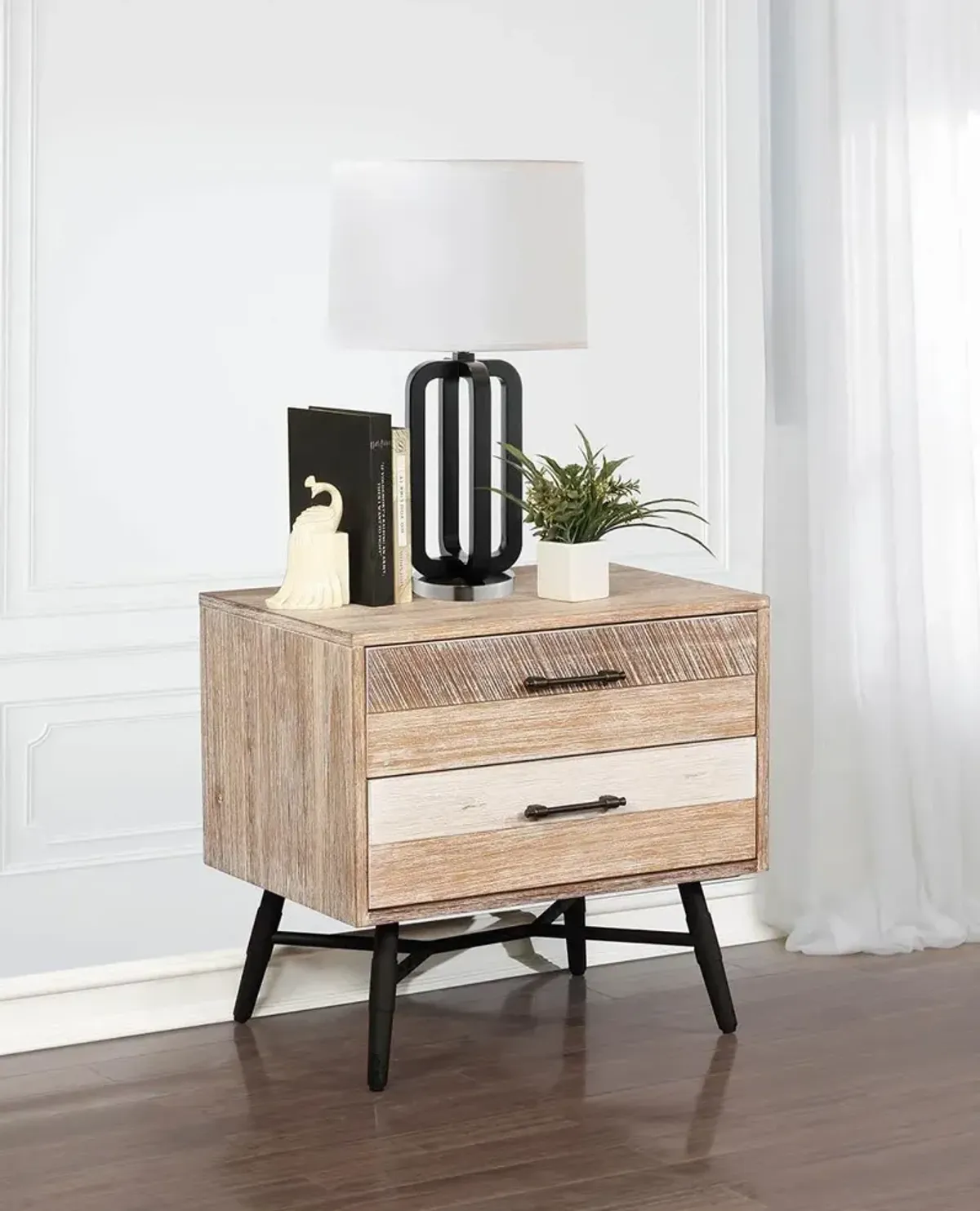 Coaster Marlow 2-Drawer Nightstand Rough Sawn Multi