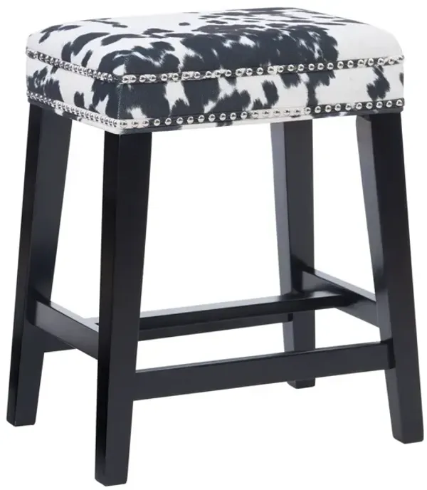 Linon Walt Black Cow Print Counter Stool