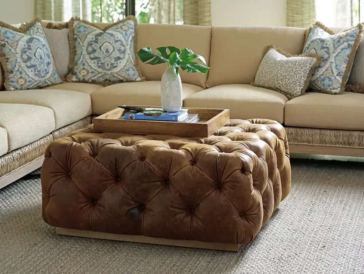 Tommy Bahama Home by Lexington Los Altos Laurel Leather Cocktail Ottoman