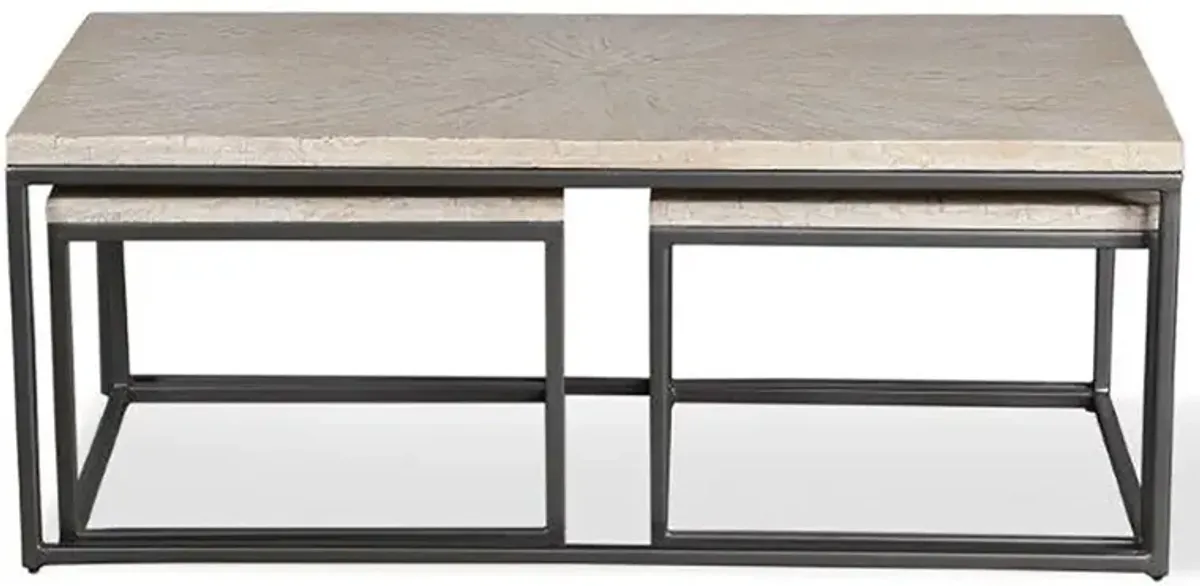 Parker House Crossings Monaco Collection Coffee Table in Weathered Blanc Color