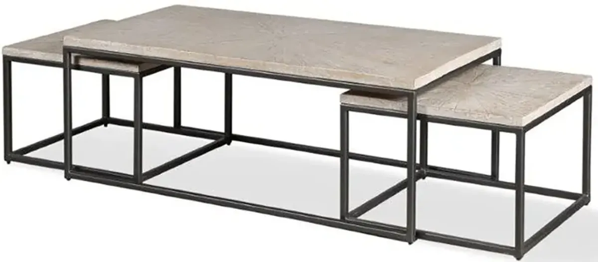 Parker House Crossings Monaco Collection Coffee Table in Weathered Blanc Color