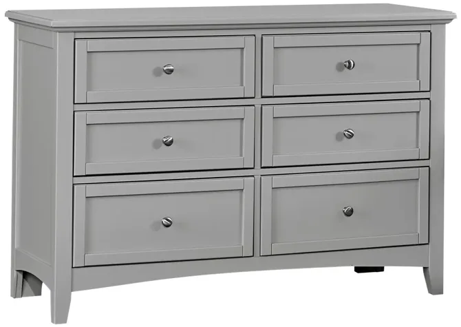 6 DRAWER DOUBLE DRESSER - GRAY