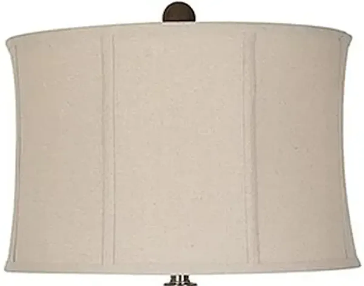 Crestview Kimball Carved Wood & Brushed Nickel Table Lamp