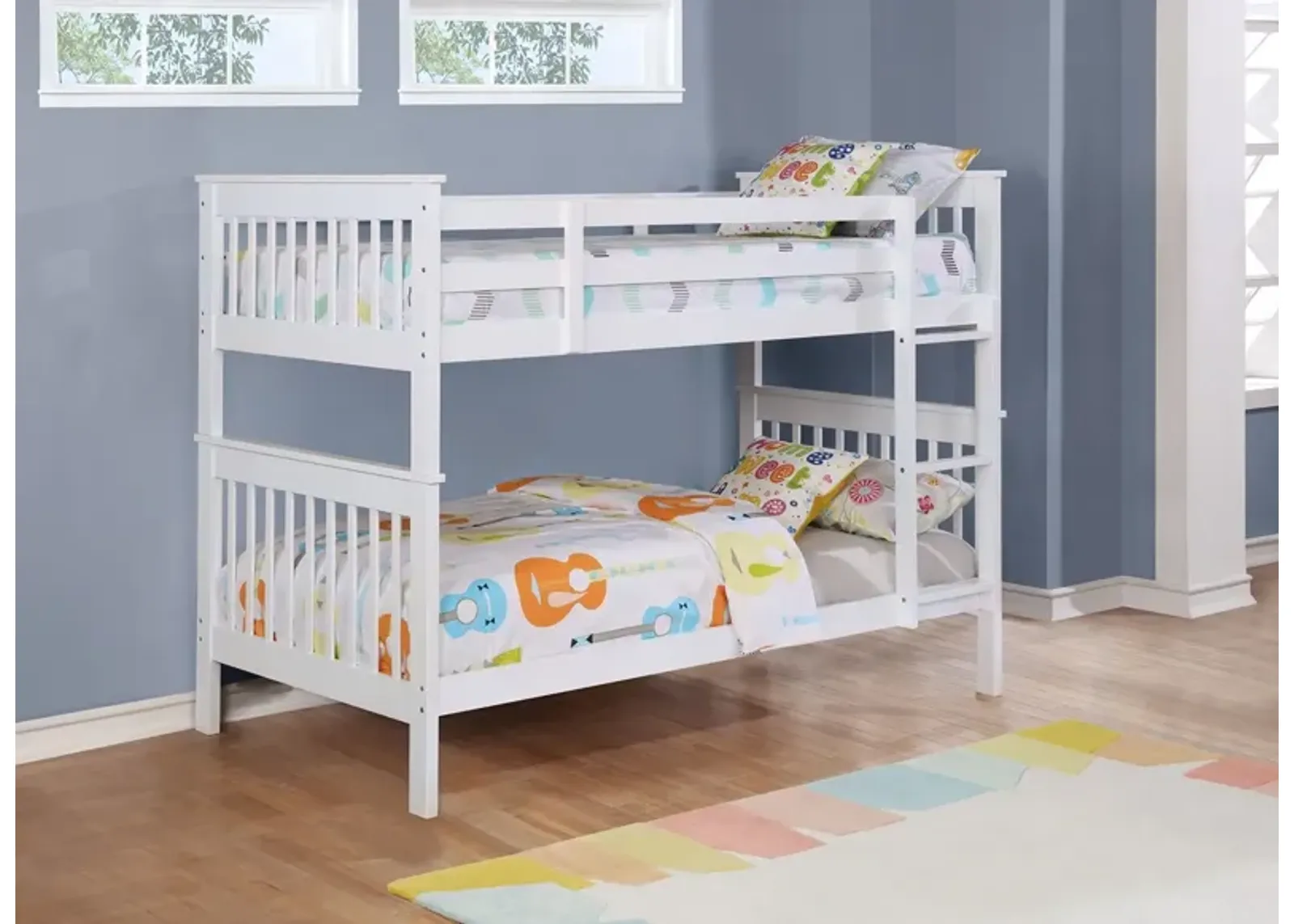 Coaster Chapman Wood Twin Over Twin Bunk Bed White