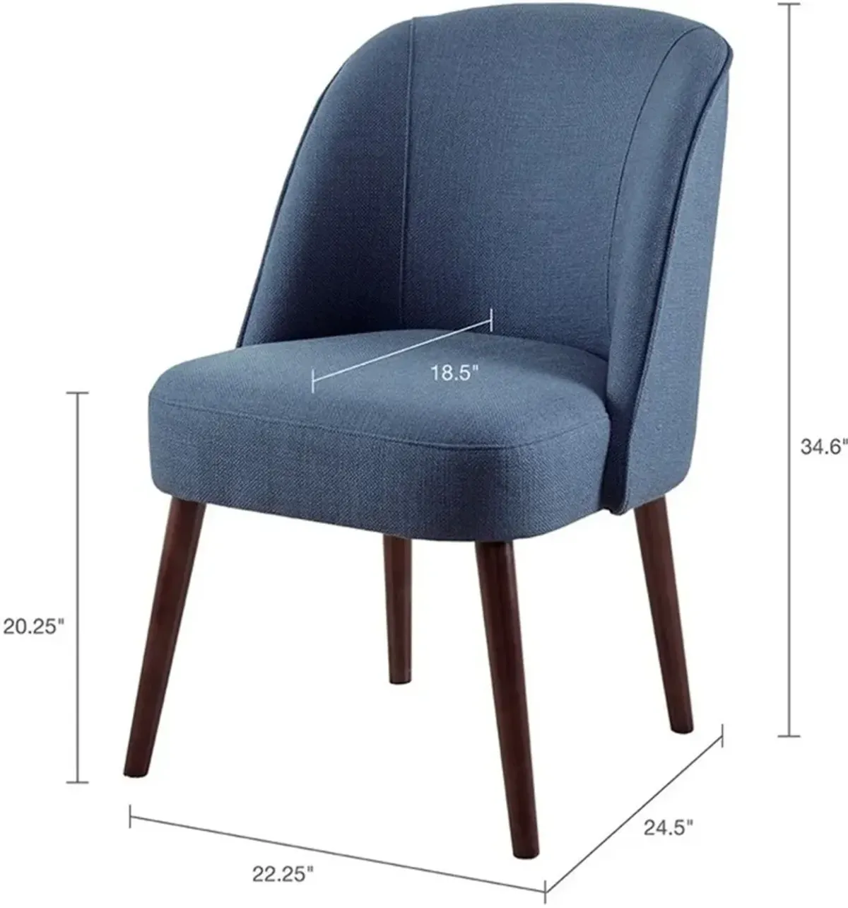 Olliix Madison Park Blue Bexley Rounded Back Dining Chair