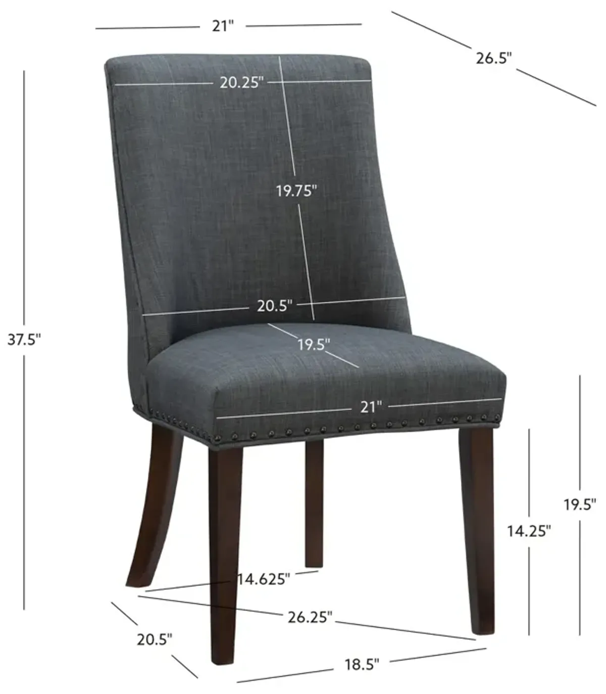 Powell Adler Dining Chair Espresso Grey
