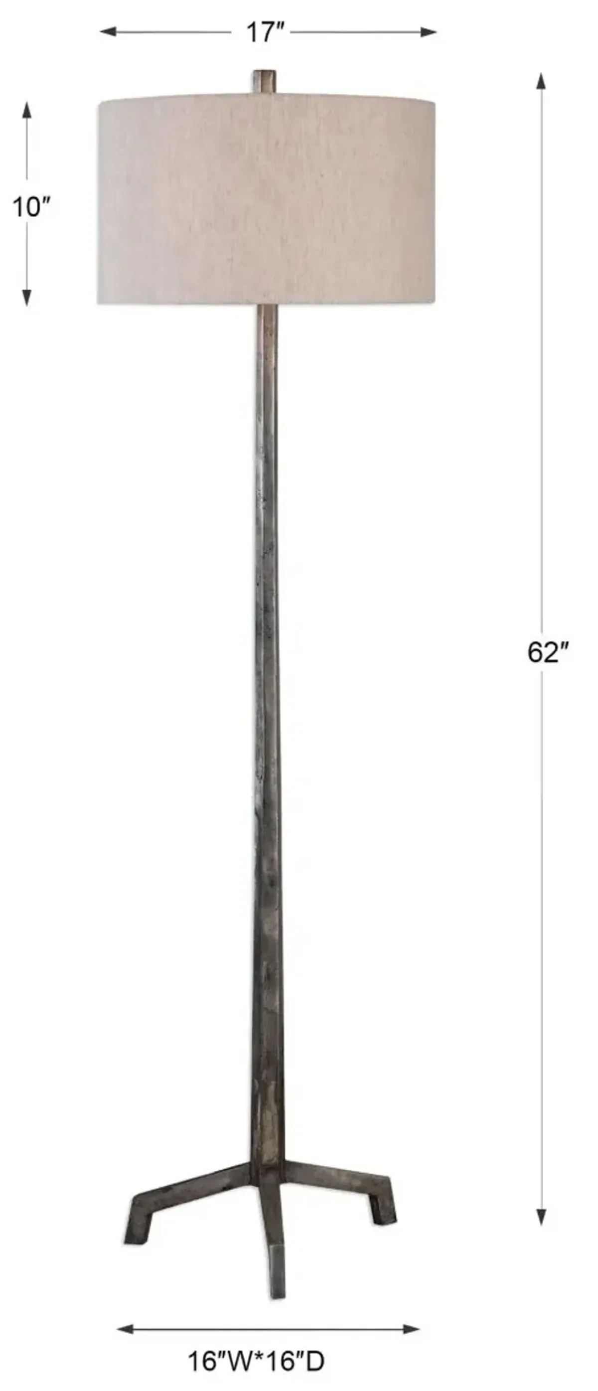 Uttermost Ivor Raw Steel Floor Lamp