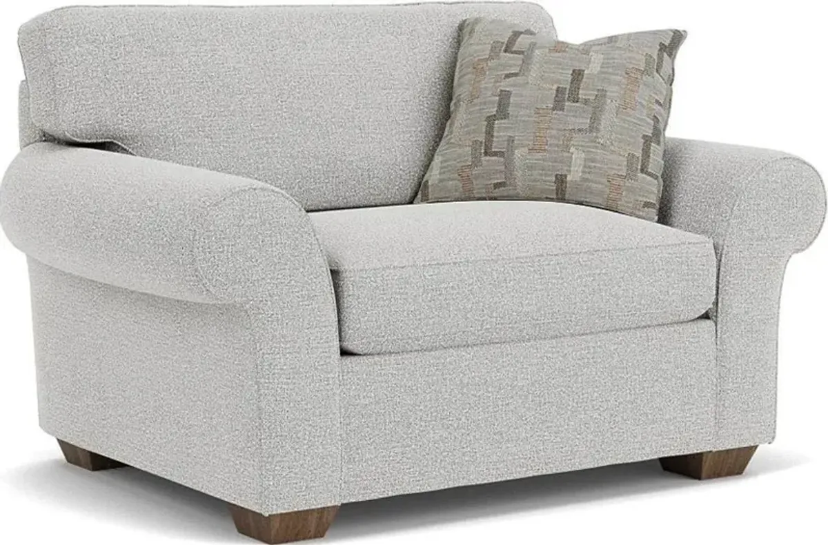Flexsteel Vail Silver Glacier Oversized Chair & a Half