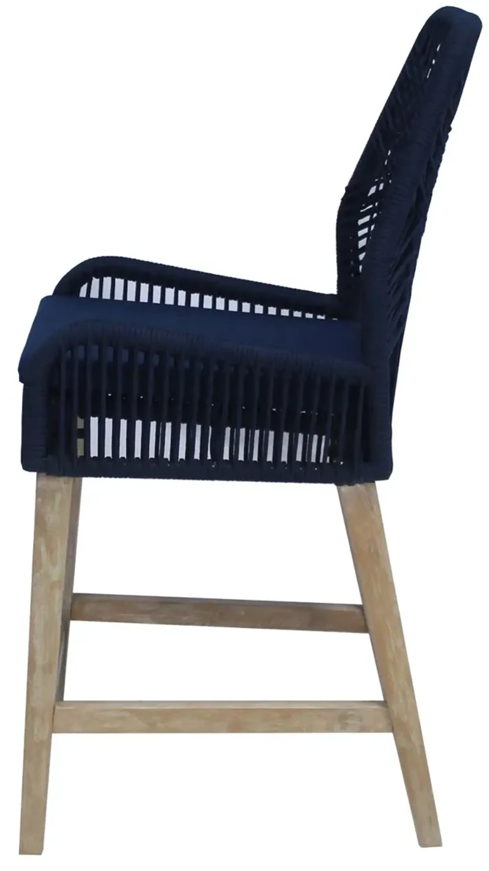 Coaster Nakia Woven Rope Counter Chair with Cushion Navy