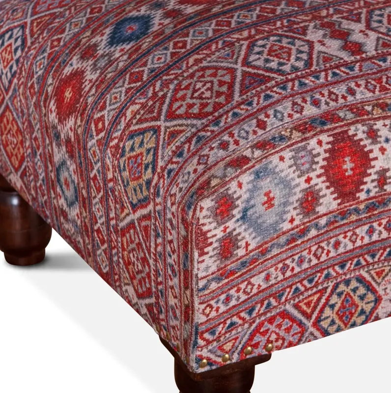 MARRAKECH MIXED RED PATTERN OTTOMAN