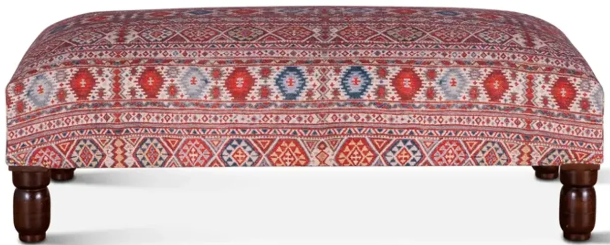 Home Trends Design Marrakech Mixed Red Pattern Ottoman