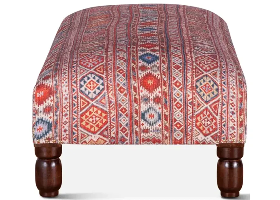 MARRAKECH MIXED RED PATTERN OTTOMAN