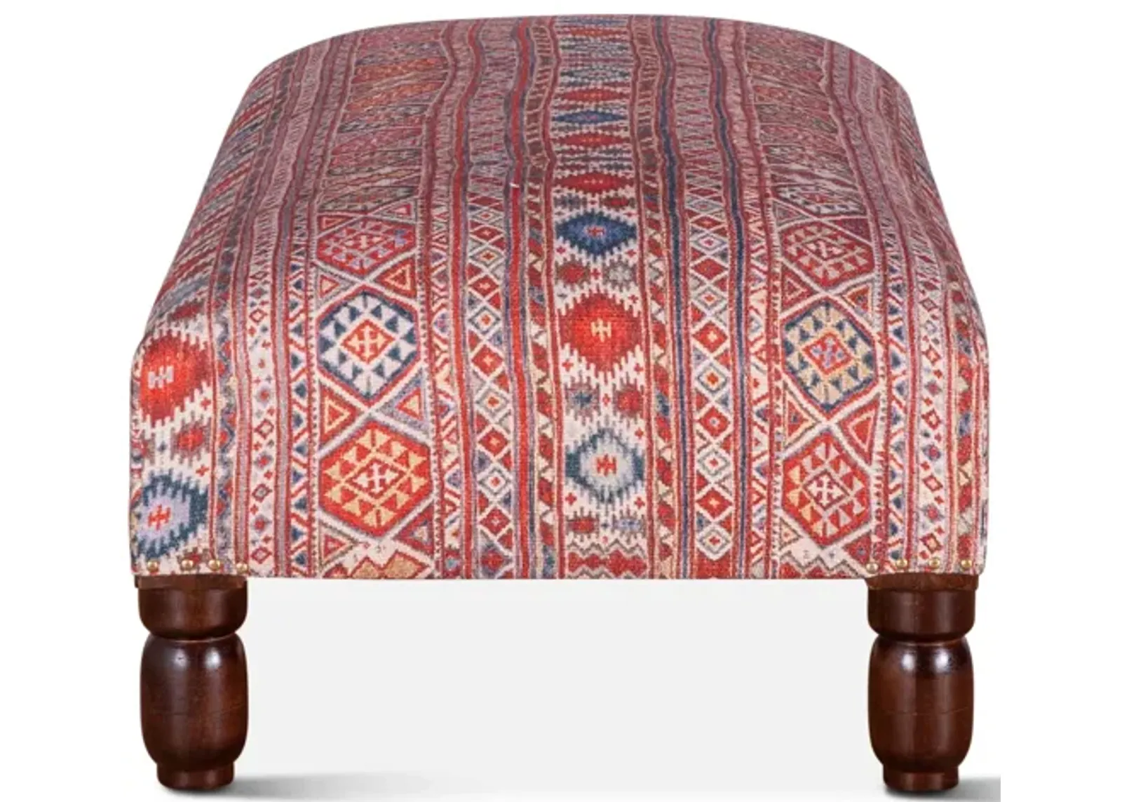 Home Trends Design Marrakech Mixed Red Pattern Ottoman