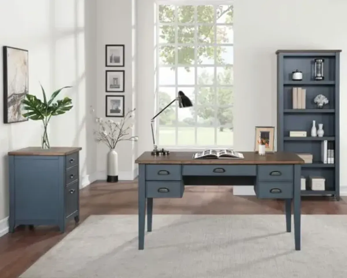 Martin Furniture Fairmont Dusty Blue Open Bookcase