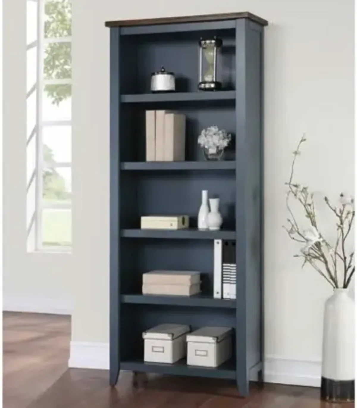 Martin Furniture Fairmont Dusty Blue Open Bookcase