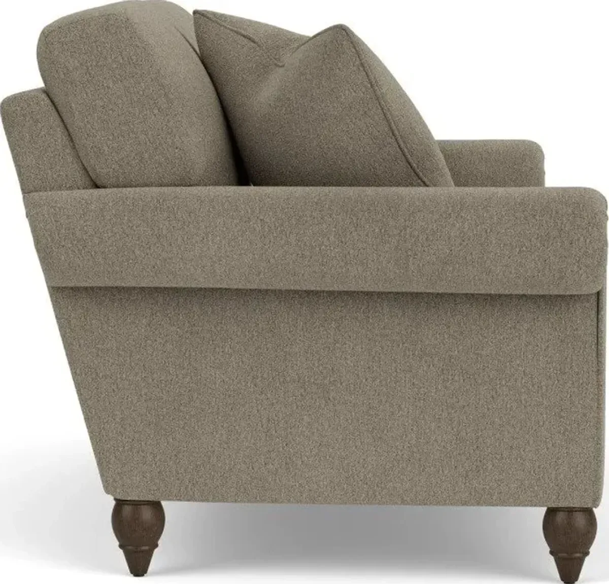 SOUTH HAVEN GRAY DOVE LOVESEAT WITH ROUND LEGS