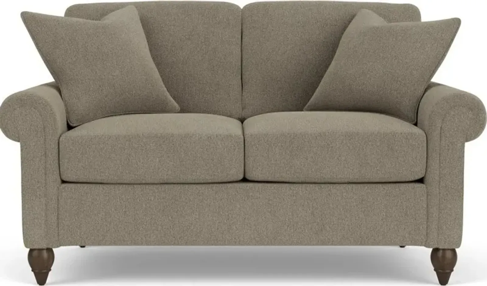 Flexsteel South Haven Gray Dove Loveseat with Round Legs