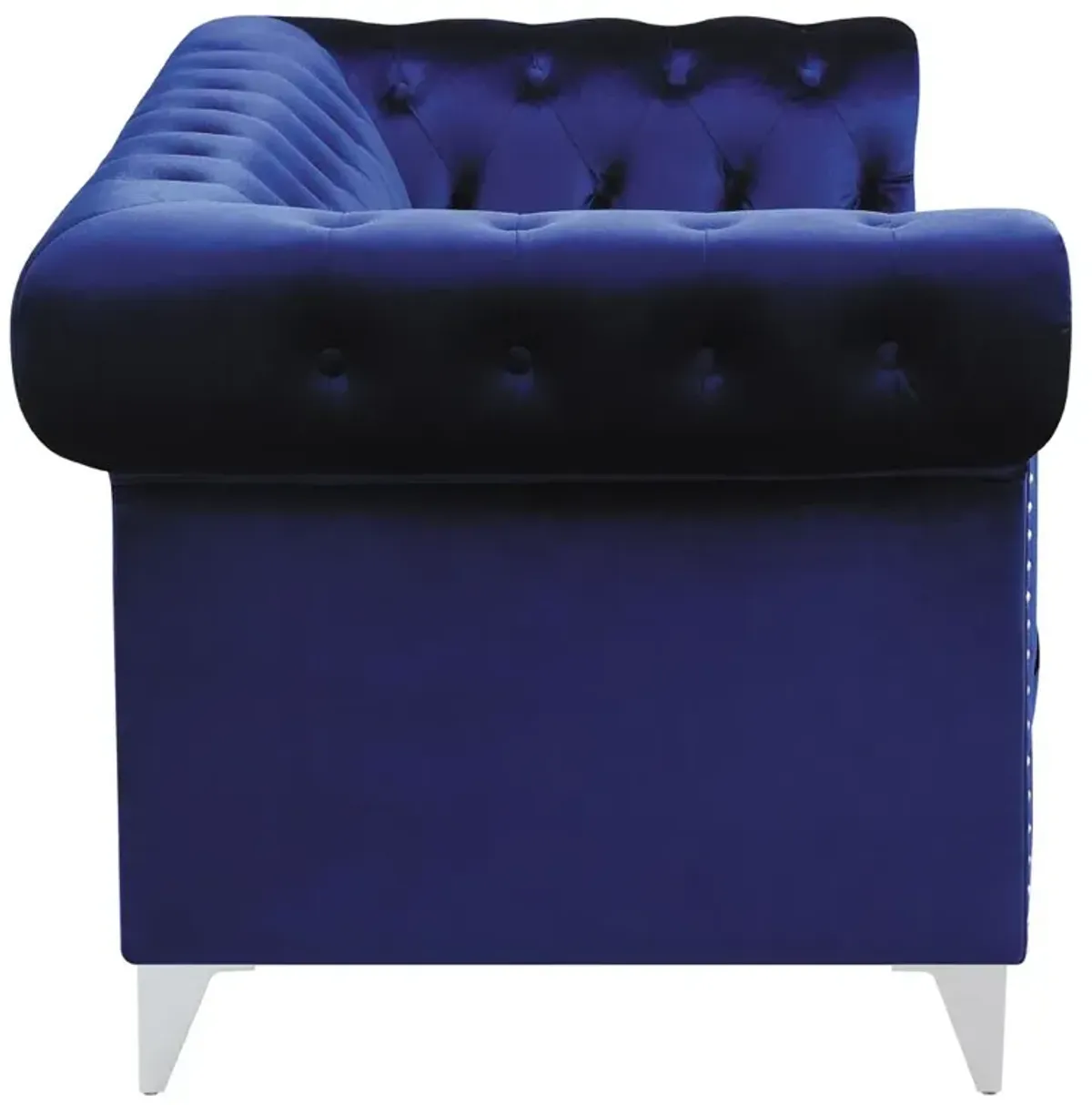 Coaster Bleker Upholstered Tuxedo Arm Tufted Loveseat Blue