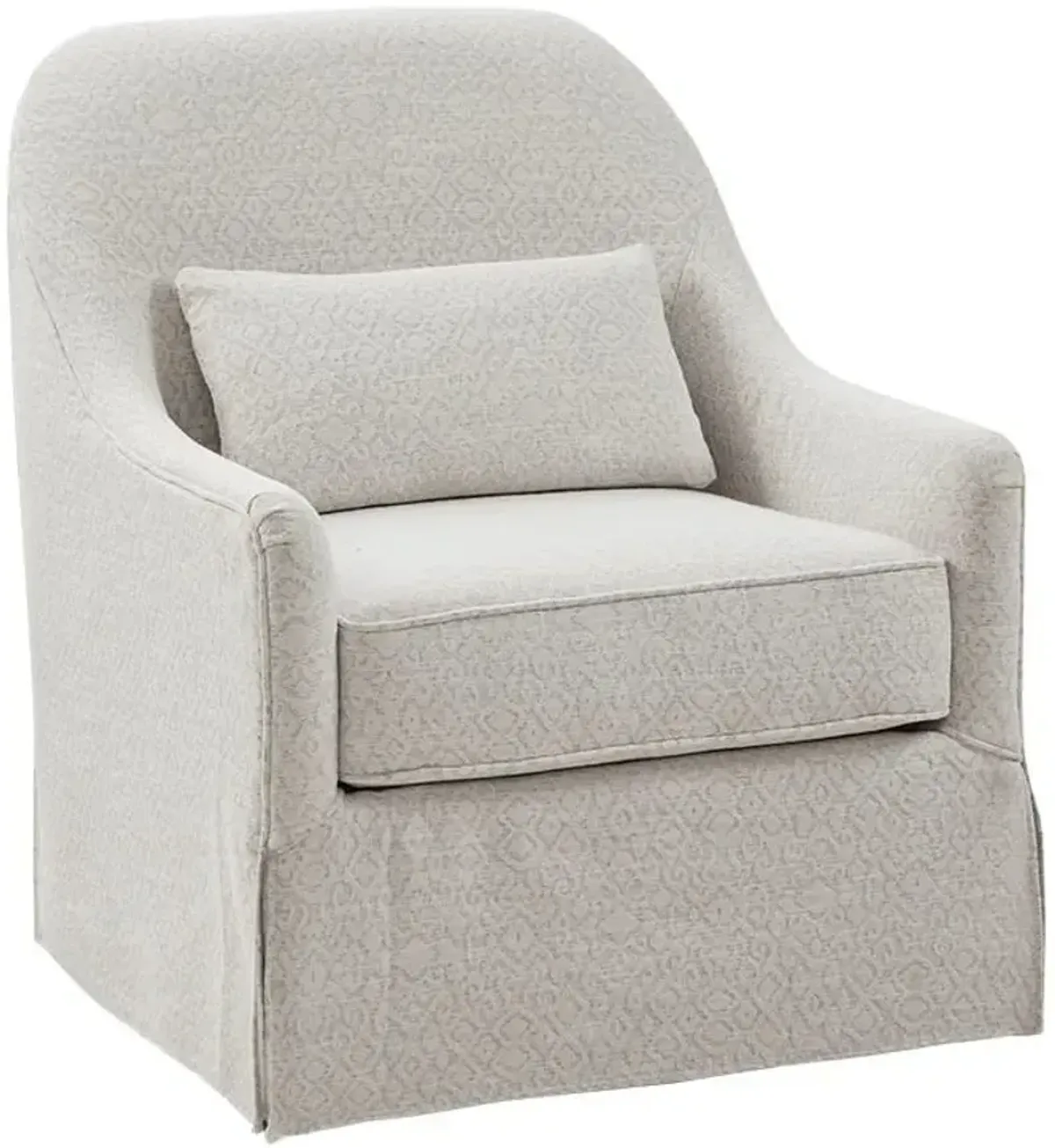 Olliix Madison Park Ivory/Black Theo Swivel Glider Chair