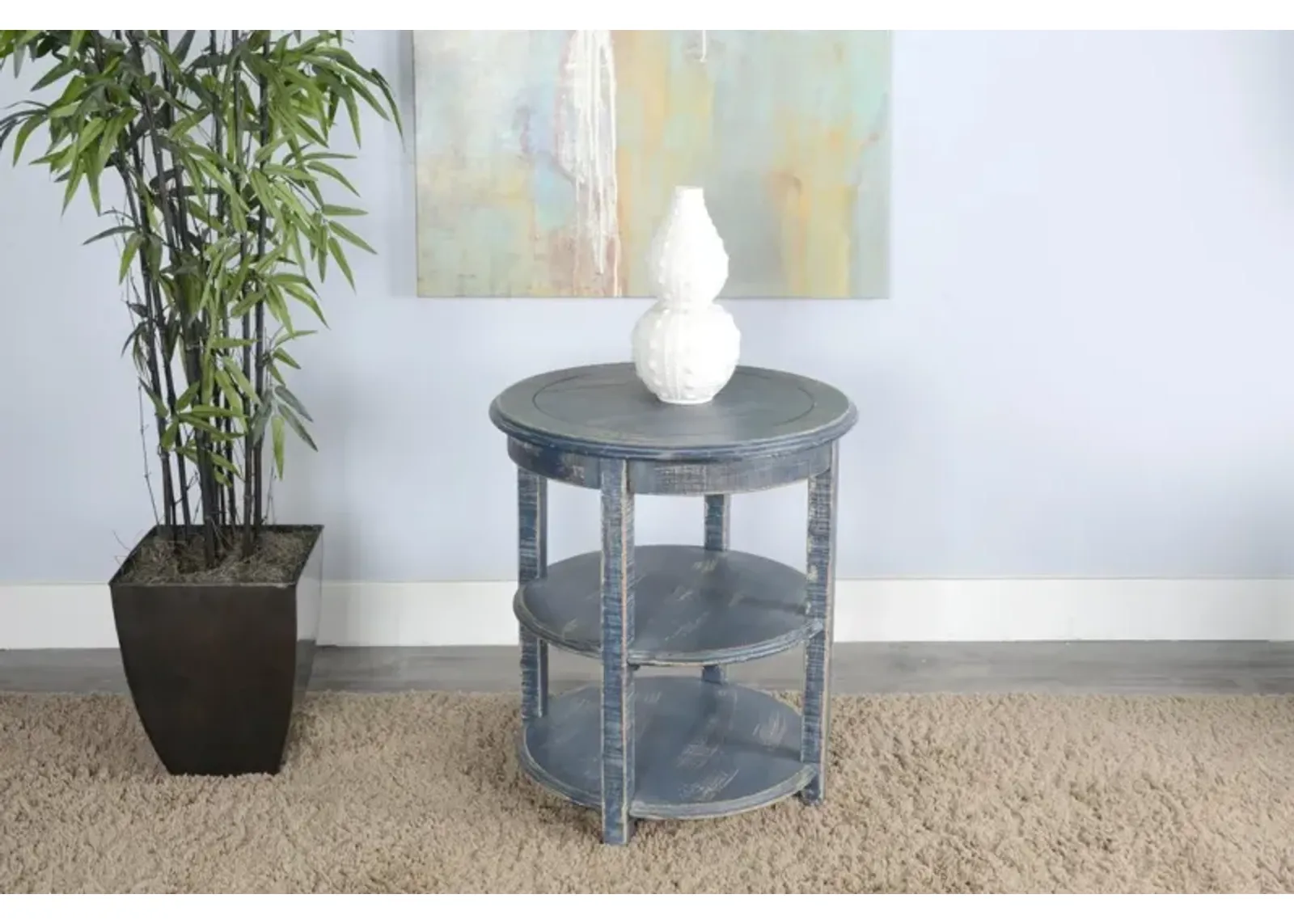 Sunny Designs Marina Ocean Blue Side Table