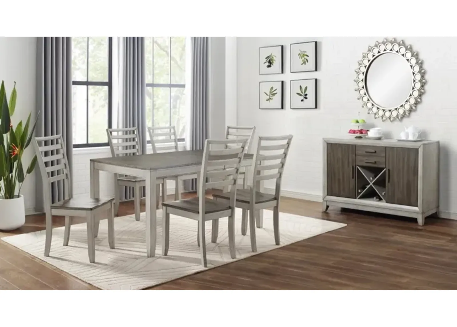 Steve Silver 5-Piece Abacus Table & 4 Side Chairs