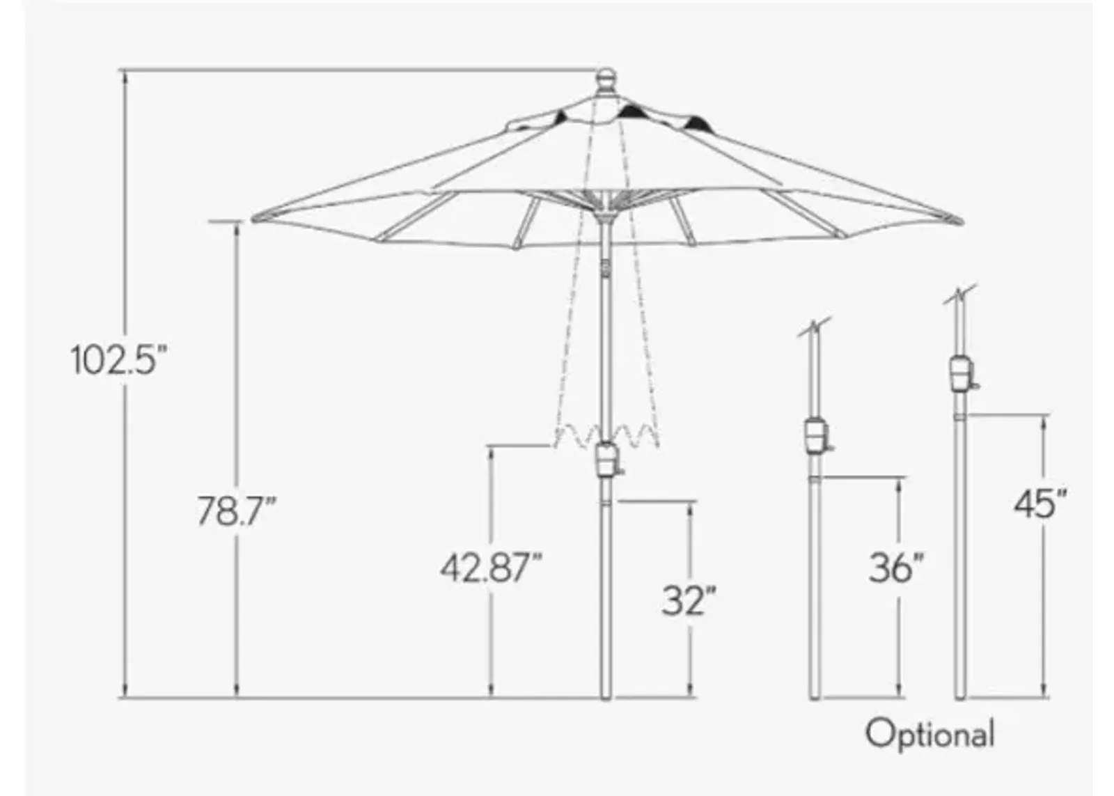 Treasure Garden Khaki 9' Octagon Anthracite Push Button Tilt Outdoor Umbrella