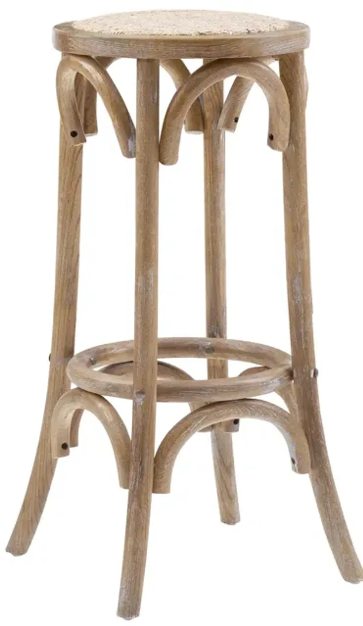 Linon Rae Rattan Seat Backless Bar Stool