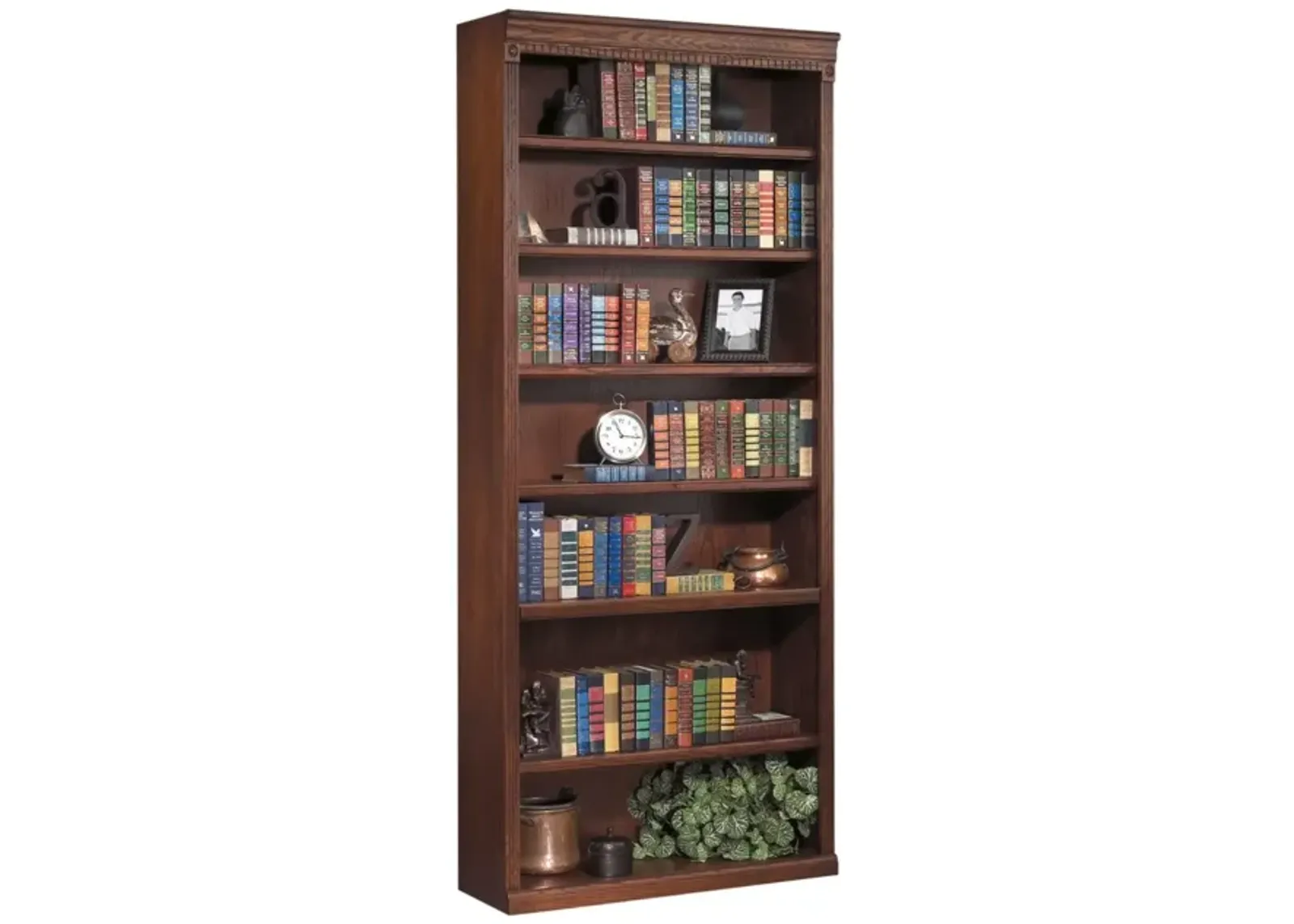 Martin Furniture Scholarly Elegance Regal Cherrywood Finish Bookcase with Ornate Crown Molding