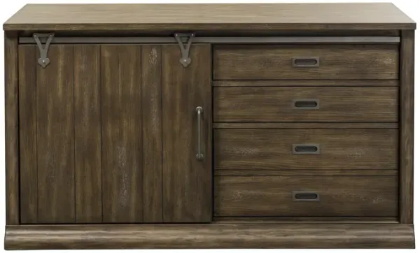Liberty Furniture Stone Brook Rustic Saddle Executive Computer Credenza