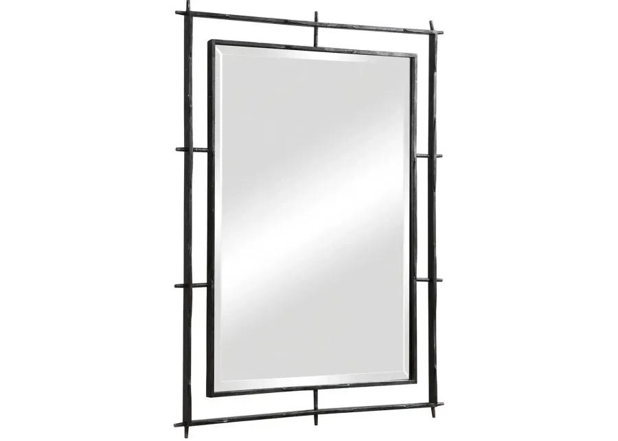 IRONWORKS EBONY INDUSTRIAL MIRROR