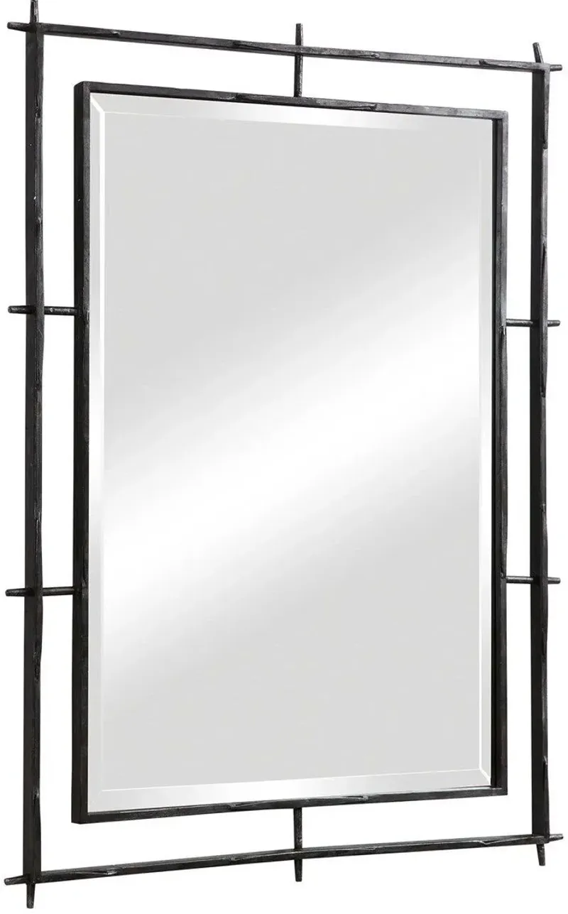 IRONWORKS EBONY INDUSTRIAL MIRROR