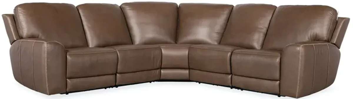 Hooker Furniture Torres Sorrento Mocha 5-Piece Reclining Leather Sectional