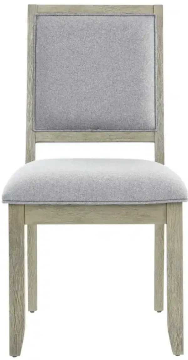 Steve Silver Carena Gray Upholstered Dining Side Chair In Natural Wheat