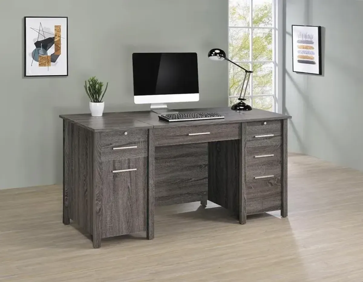 Coaster Dylan 60 Inch 4-Drawer Lift-Top Office Desk Weathered Grey