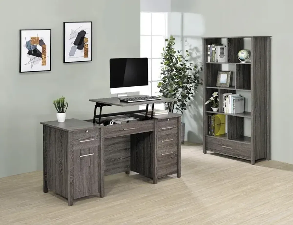 Coaster Dylan 60 Inch 4-Drawer Lift-Top Office Desk Weathered Grey